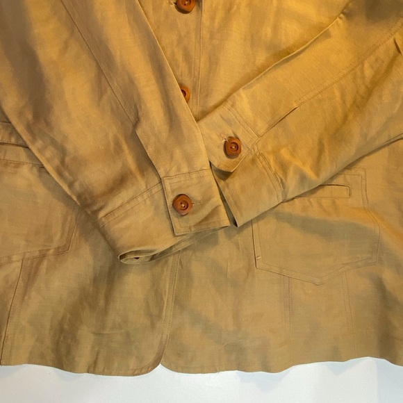 Ashley Stewart Burnt Orange Linen Unlined Jacket - Picture 7 of 7
